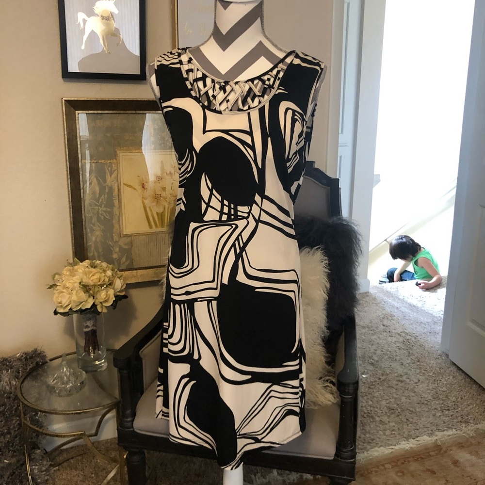 120 West black and white dress.